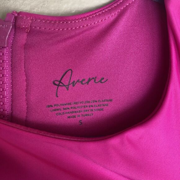 Averie Selena One Piece Swimsuit Womens Size S Pink Two Tone Colorblock Modest - Picture 3 of 5